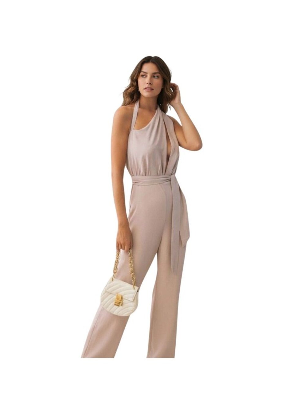 Misha Collection Taupe Caprice Jumpsuit in Mousse NWT - Size XS